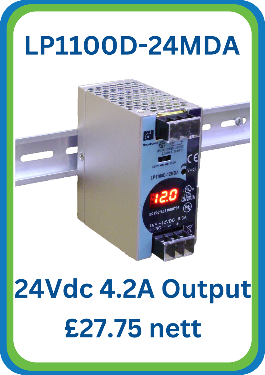 LP1100D-24MDA 24Vdc 4.2A Power Supply for £27.75 excluding VAT