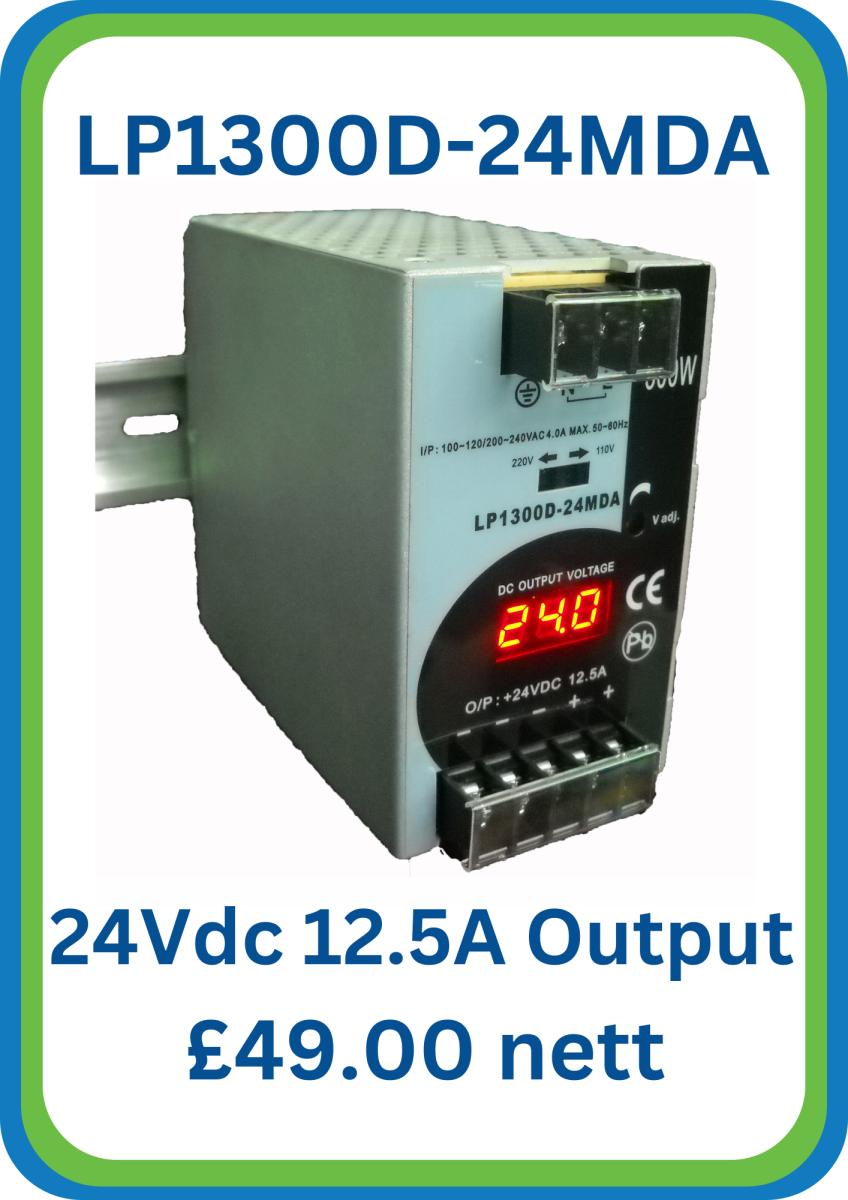 LP1300D-24MDA 24Vdc 12.5A Power Supply for £49.00 excluding VAT